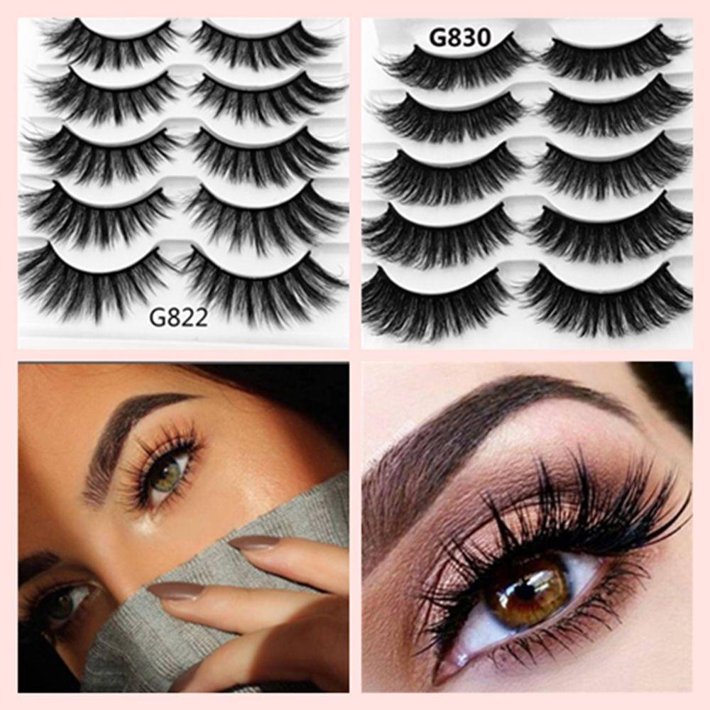 MIH Set 5 Cặp Lông Mi Giả 3D Handmade Tái Sử Dụng Linh Hoạt