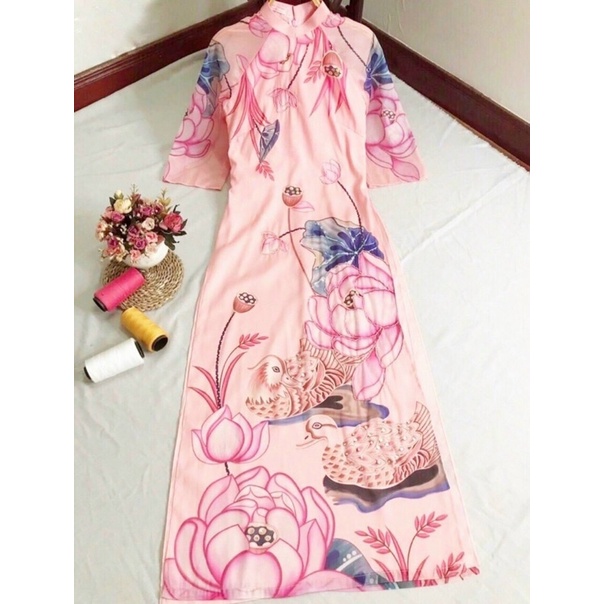 ÁO DÀI HOA SEN FULLSIZE S/M/L/XL/XXL