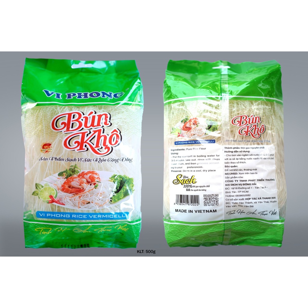 Bún gạo , phở khô Vi Phong 250/500g chuyên cung cấp sỉ và các đơn vị từ thiện
