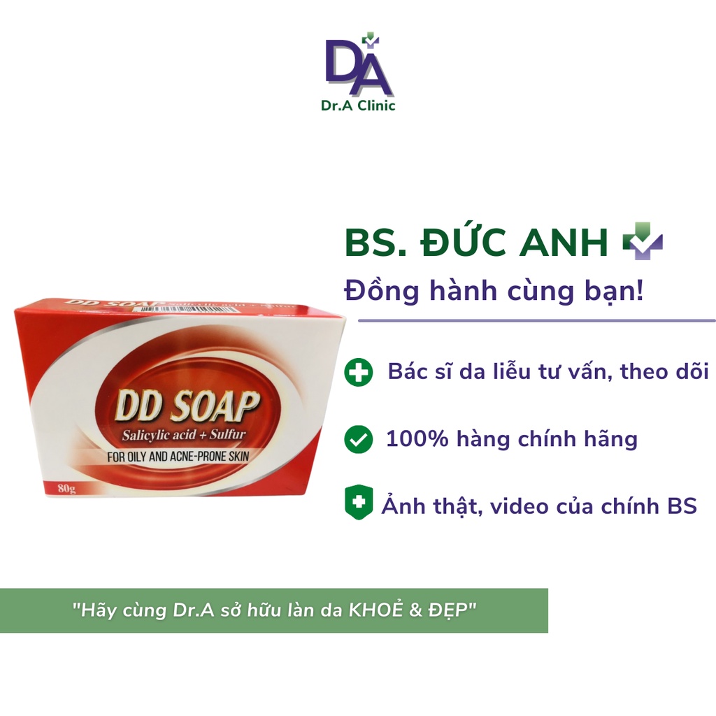 Xà Phòng Giảm Mụn Lưng Ngực Mông Viêm Nang Lông Hàn Quốc DD Soap chứa BHA Salicylic Acid và Sulfur - Dr.A Clinic