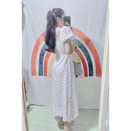 Đầm maxi hoa xẻ tà - TK884