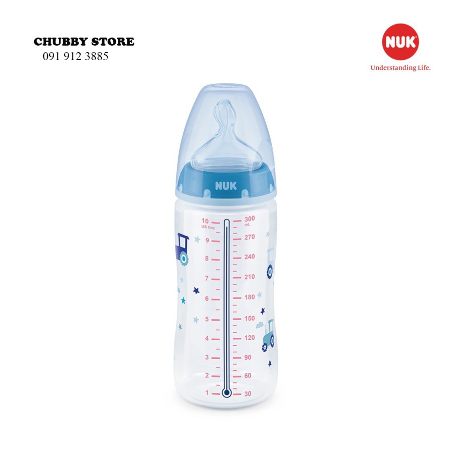 [CHUBBYSHOP] Bình sữa cảm biến nhiệt cho bé Nuk PP dung tích 150ml và 300ml