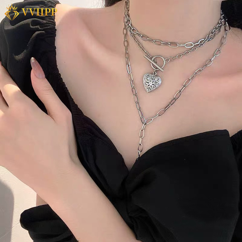 vòng cổ Mặt Trái Tim Khắc Chữ Thời Trang Cho Cặp Đôi