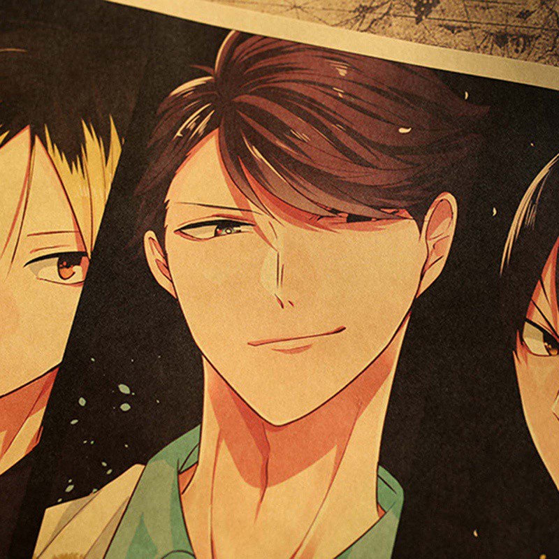 Áp phích dán tường 70x35.5cm họa tiết hoạt hình anime Haikyuu Nhật Bản