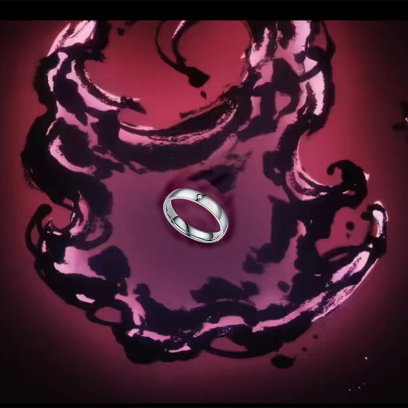 Nhẫn Thép Titan Màu Bạc Hóa Trang Nhân Vật Anime Jujujutsu Kaisen Okkotsu Yuta