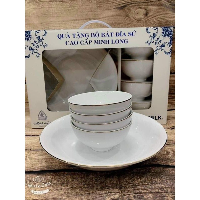 Bộ bát đĩa Minh Long Viền Vàng 5 món | BigBuy360 - bigbuy360.vn