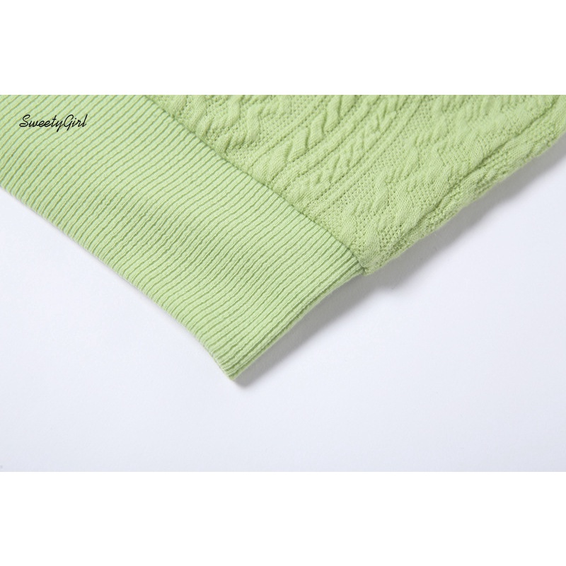 Áo Dệt Kim Cổ Chữ V Hở Lưng Màu Sắc Đơn Giản Dành Cho Nữ