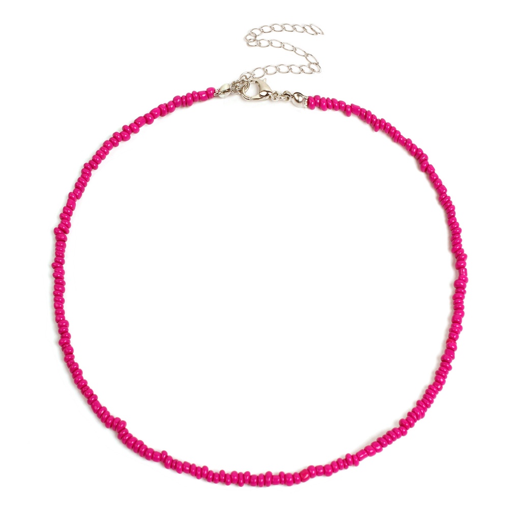 (0274) Vòng Cổ Choker Chuỗi Hạt Nhựa Nhỏ Nhiều Màu Phong Cách Bohemian