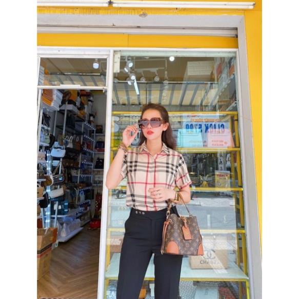 Áo sơ mi burberry ,Áo sơ mi kẻ ngắn tay,Sơ mi nữ,Áo cộc tay New