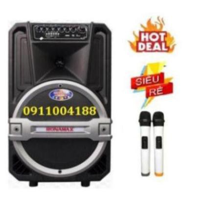 Loa kéo karaoke di động Ronamax T12, loa kéo bluetooth hát karaoke gia đình + Tặng kèm 2 micro hát karaoke cực hay