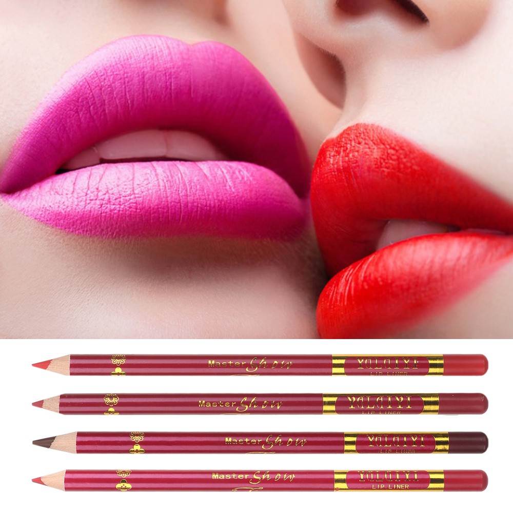 HS New Lipstick Matte Outline Lip Shape Makeup 12 Colors Waterproof Long Lasting Fashion Lip liner