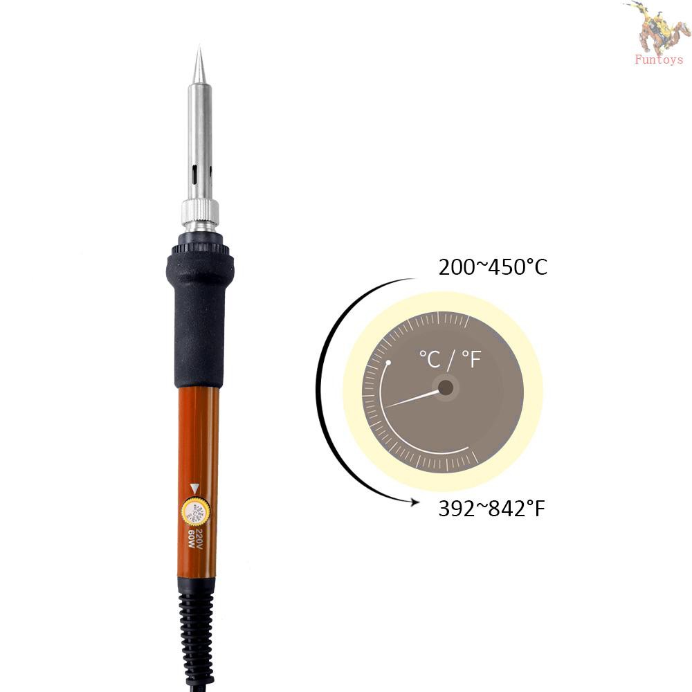 FUTO 60W Professional Electric Adjustable Temperature 200-450℃ Soldering Iron Welding Repair DIY Hand Tool