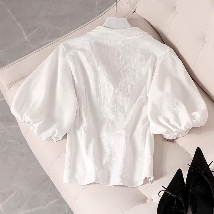 A58691 Áo cổ V tay bồng sang chảnh mặc hè hàng nhập 670k