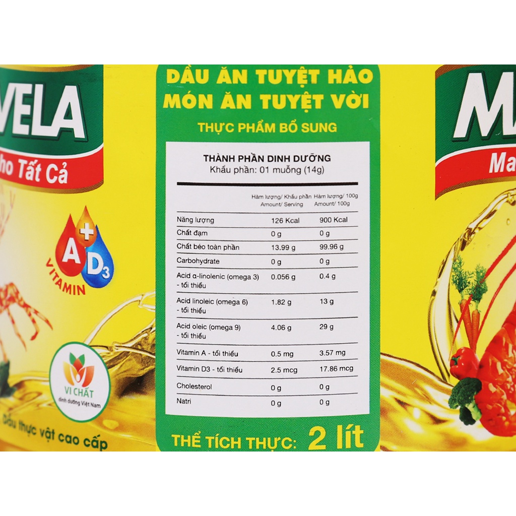 Dầu ăn Marvela vitamin A&amp;D3 2L
