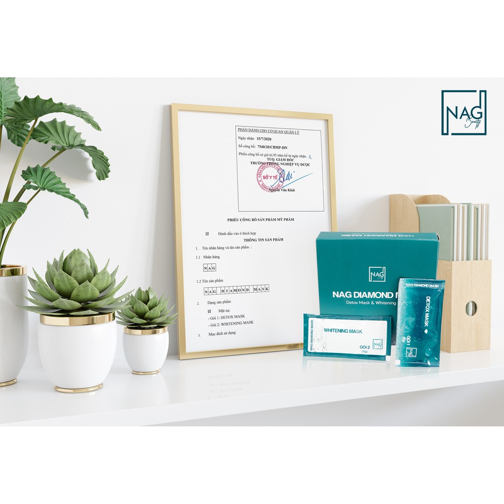 [CHÍNH HÃNG] BỘ ĐÔI MẶT NẠ N.A.G DIAMOND MASK-Thải độc, dưỡng trắng da mặt toàn diện/DETOX MASK-WHITENING MASK | Thế Giới Skin Care