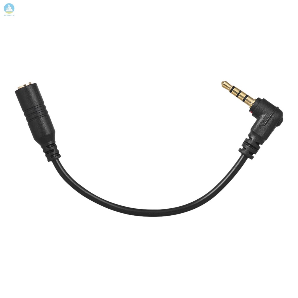 MI   Docooler EY-S04 3.5mm 3 Pole TRS Female to 4 Pole TRRS Male 90 Degree Right Angled Microphone Adapter Cable Audio Stereo Mic Converter for iPad    Smartphone