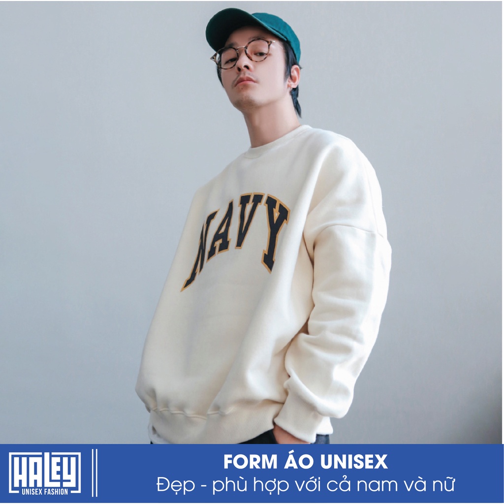 Áo sweater nam nữ HALEY tay dài  đẹp HD37 Hoodie không mũ phong cách Hàn Quốc Form Rộng Unisex