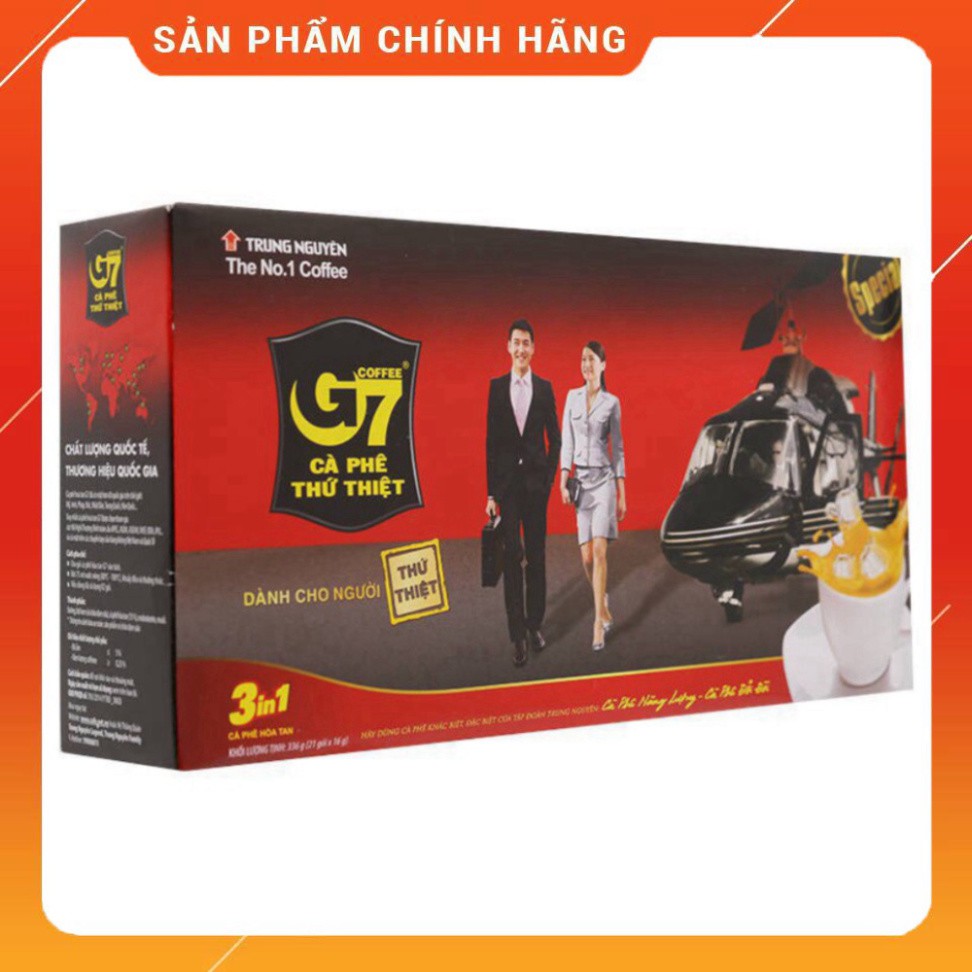 Cà Phê G7 Trung Nguyên 3in1 Hộp 21 Gói x 16g/gói Hòa Tan Uống Liền Coffee FREE SHIP Cafe Trung Nguyên G7 3 Trong 1