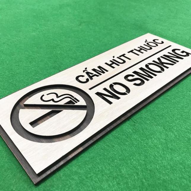 GIÁ GỐC- Tranh gỗ treo tường_Biển gỗ No Smoking- Cấm hút thuốc F03_CRN_01 đẹp trang trí nhà và quán cafe Trenddecor