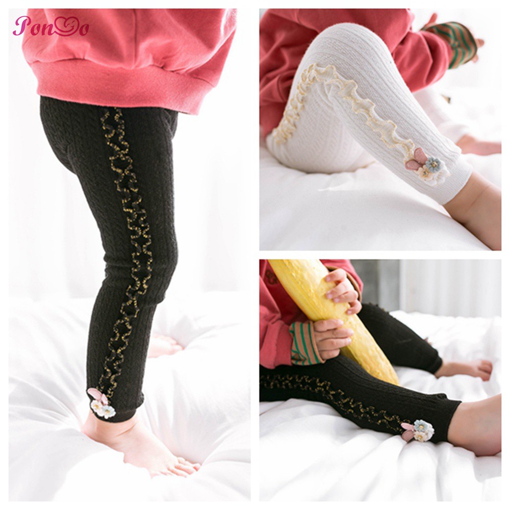 Quần Legging Viền Ren Cho Bé Gái Từ 0-5 Tuổi