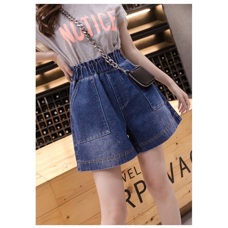 quần short big size màu xanh lưng thun túi xéo size 75-95kg