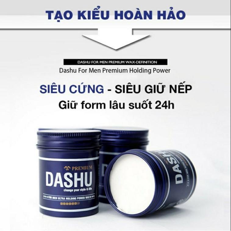 Sáp vuốt tóc nam DASHU, Sáp Tạo Kiểu Chính Hãng, Claywax xanh tạo kiểu siêu vào nếp, tự nhiên