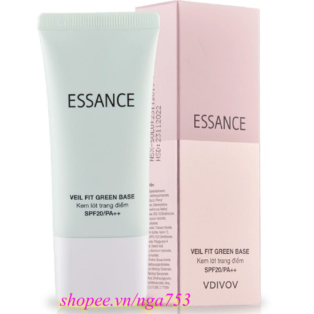 Kem lót 30ml hiệu chỉnh sắc da kiểm soát dầu Essance Veil Fit Green Base SPF20 PA++