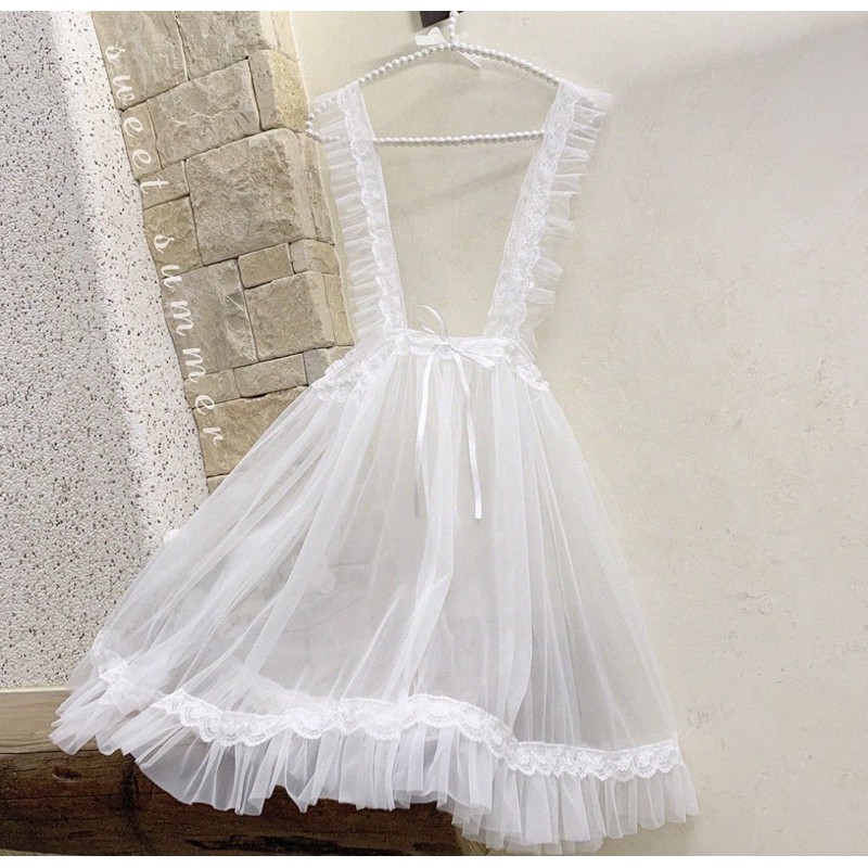 Váy voan lưới lolita viền ren