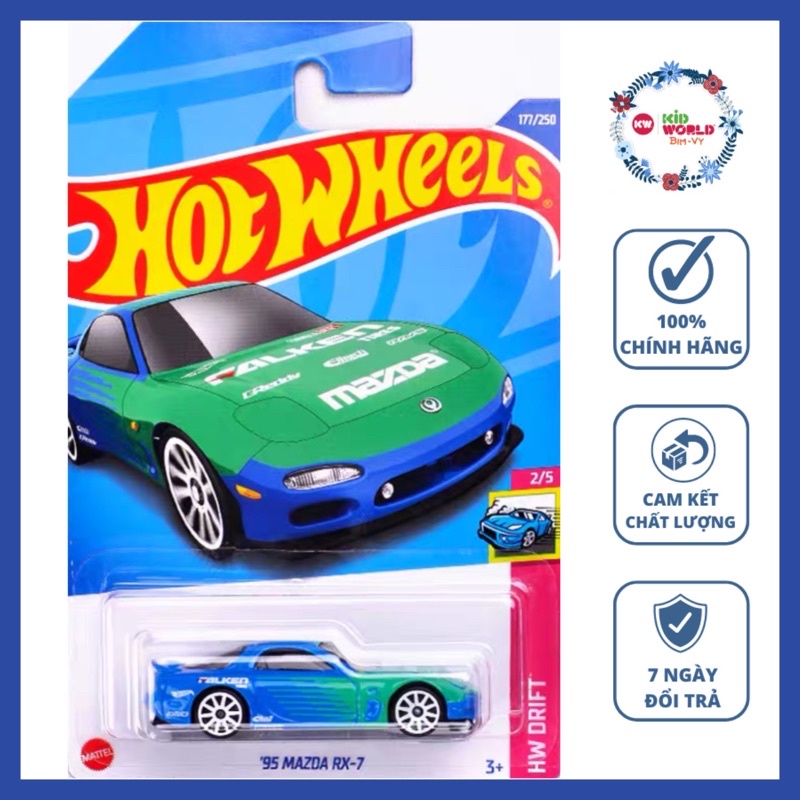 Xe mô hình Hot Wheels basic Falken '95 Mazda RX-7 HCV86.