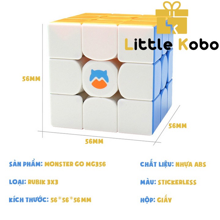 [Chính Hãng] Rubik 3x3 Monster Go MG3 Cao Cấp Gan MG356 Cube Rubic 3 Tầng Stickerless