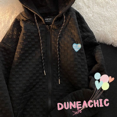 DUNEA Áo Khoác Hoodie Tay Dài Dáng Rộng Thời Trang Cho Nữ