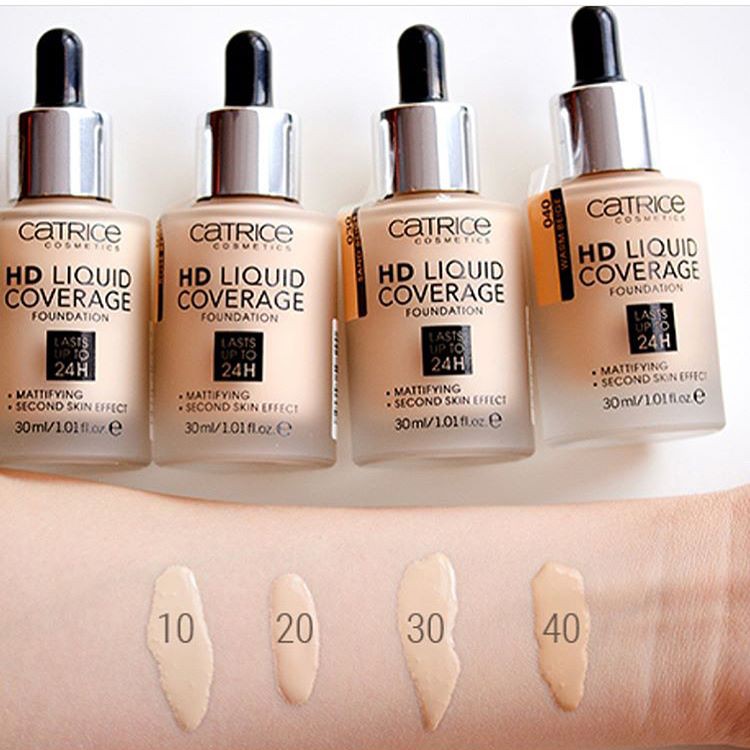 Kem Nền CATRICE HD LIQUID COVERAGE FOUNDATION Tone 010 Và 020