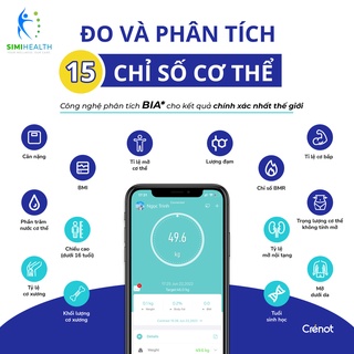 Cân điện tử sức khoẻ thông minh crenot gofit s2 đo 15 chỉ số cơ thể kết - ảnh sản phẩm 2