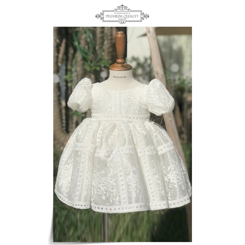 Đầm công chúa lolita tay ngắn phồng màu trắng mẫu 2021 phong cách Hàn Quốc xinh xắn mới dành cho bé gái