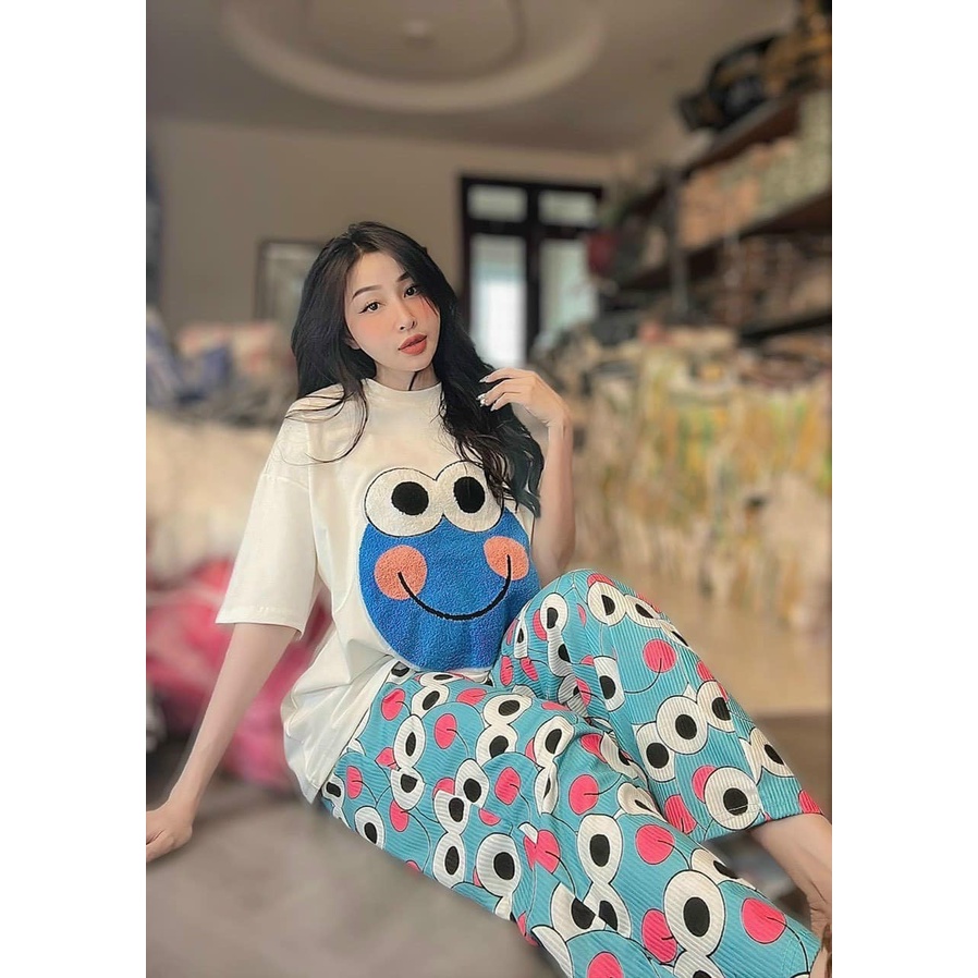 Set ếch thêu em về sẵn 2 màuuu 👌🏻 đẹp dã man con ngan