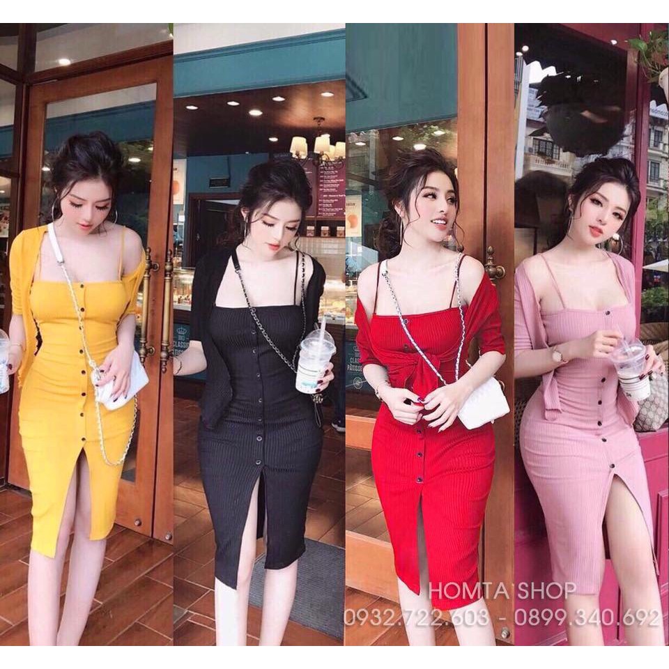Đầm Dự Tiệc - Đầm Body Xẻ Trước Quý Phái quyến rũ