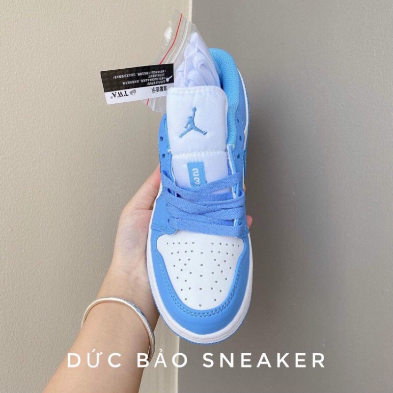 Jordan xanh dương nhạt  .  Giày Jordan 1 cổ thấp ,  thể thao nam nữ sneaker jd1 Full box