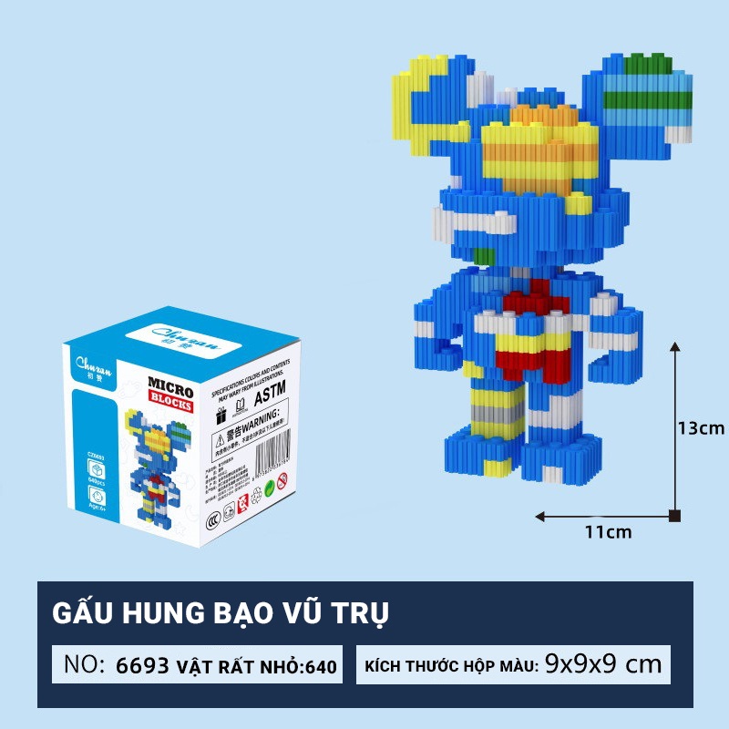 logo xếp hình Bộ Đồ Chơi Xếp Hình Hình Chú Gấu Độc Đáo Dành Cho Bé