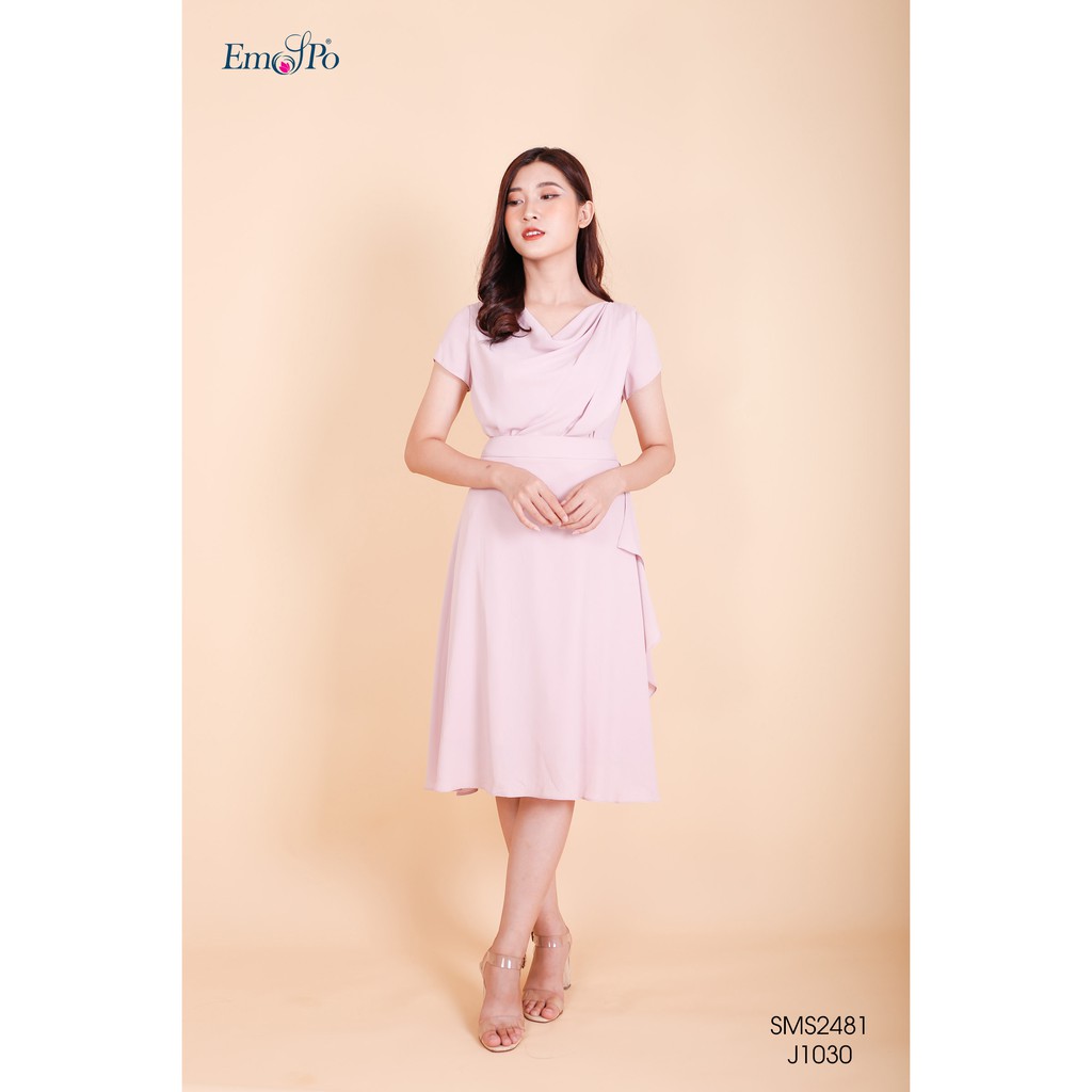 Chân váy xòe, bèo lệch dọc thân juyp Emspo J1030 (Xanh, Hồng)