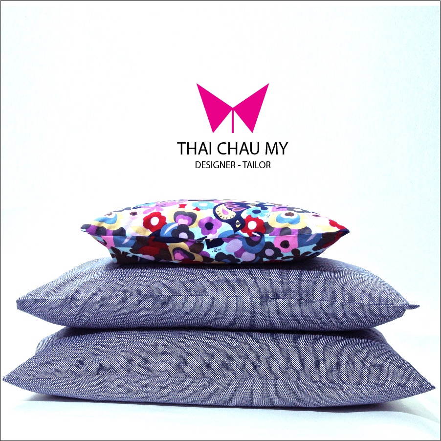 Vỏ gối nằm vải cotton lụa cao cấp kích thước 45x56, 50x70, 35x110 áo gối màu trơn, hoa văn thợ may Thái Châu Mỹ