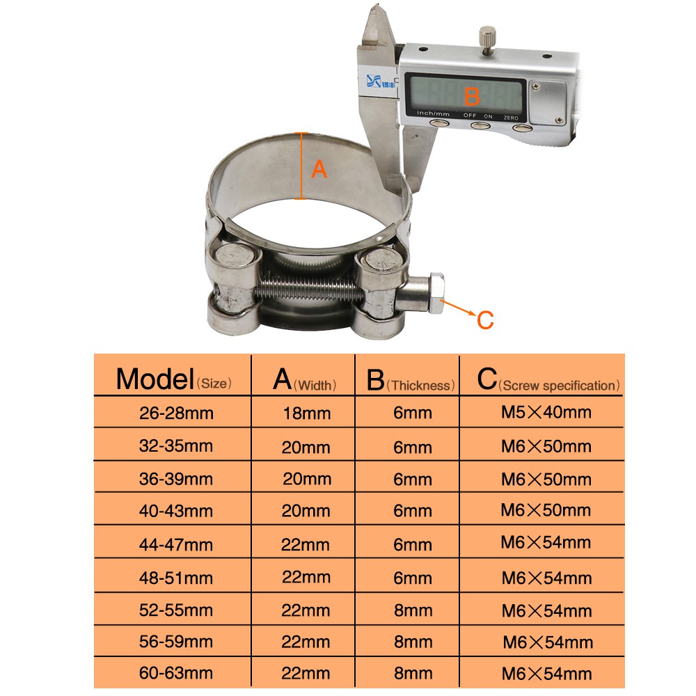 Vòng Giữ Ống Xả Bằng Thép Không Gỉ 304 26-63mm Dành Cho Xe Mô Tô