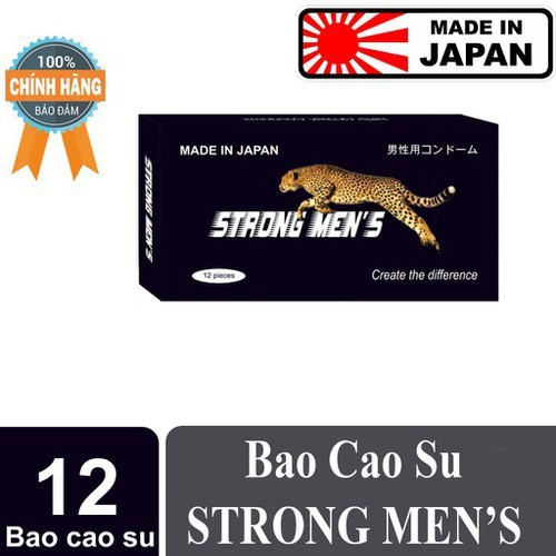 Bao cao su siêu mỏng Strong Mens Nhật Bản kéo dài quan hệ (Hộp 12 chiếc) - Phan An CN359