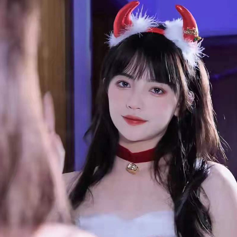 Vòng cổ choker vải ren 10MK đính chuông dễ thương cho nữ