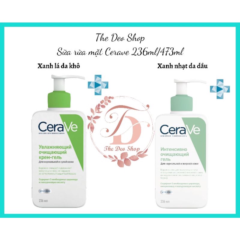 [Hàng sale Nga] Sữa rửa mặt Cerave chai siêu to 236ml/473ml