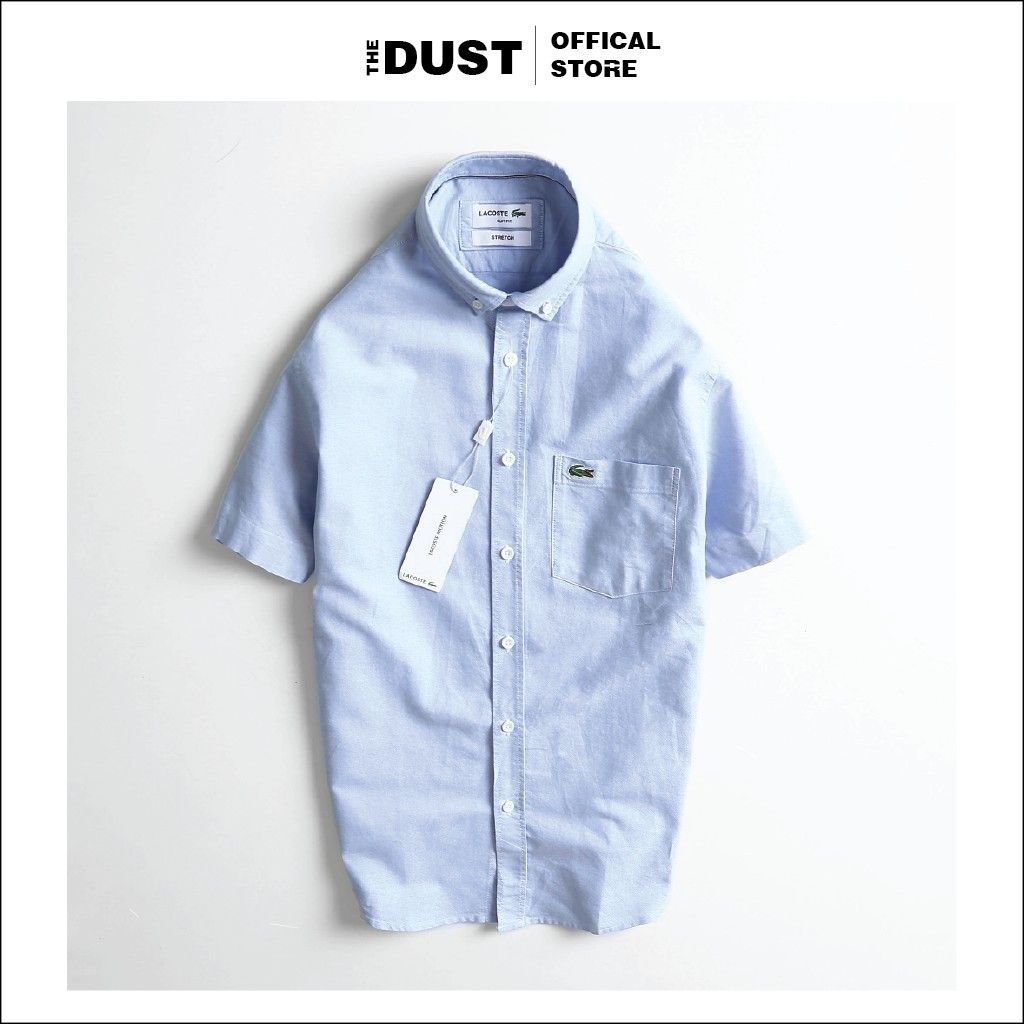 Áo sơ mi nam ngắn tay trơn basic LCT, form slimfit, vải oxford cao cấp, thoáng mát thấm hút mồ hôi