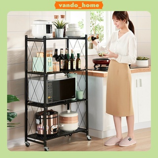 [FREESHIP] Kệ Để Lò Vi Sóng Đa Năng Gấp Gọn Kệ Nhà Bếp Không Gỉ Sơn Tĩnh Điện Có Bánh Xe