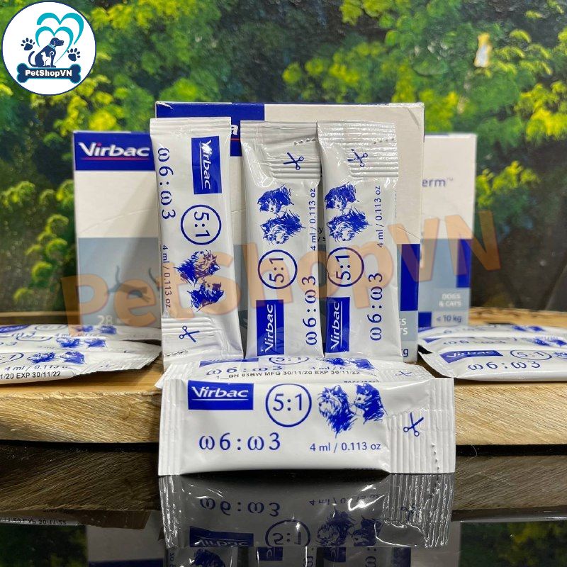 Tuýp Gel Dinh Dưỡng Mượt Lông Cho Chó Mèo VIRBAC MEGADERM 4ml - Chính Hãng - Nhập Khẩu Pháp