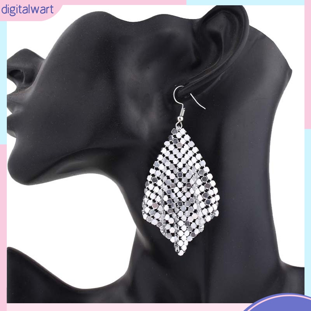 Đôi khuyên tai dáng dài đính sequin lấp lánh thời trang dành cho nữ