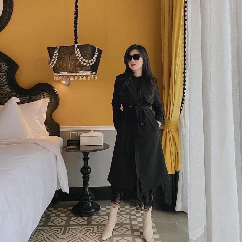 Váy midi xếp ly _ chân phối ren