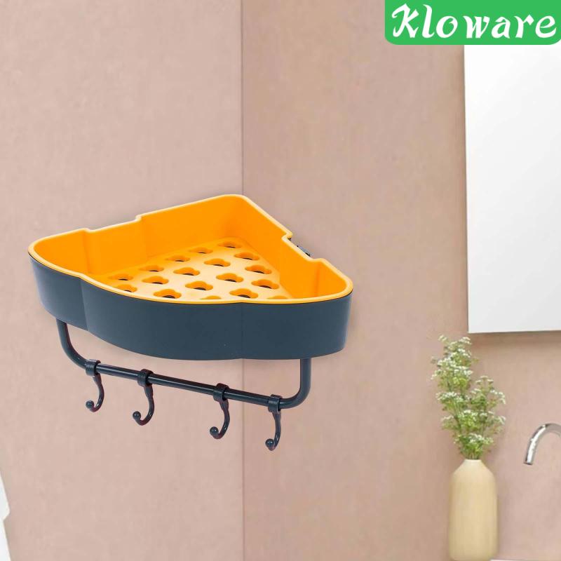 Kệ Đựng Đồ Dùng Gắn Góc Tường Có Lỗ Thoát Nước Tiện Dụng Cho Nhà Bếp / Nhà Tắm